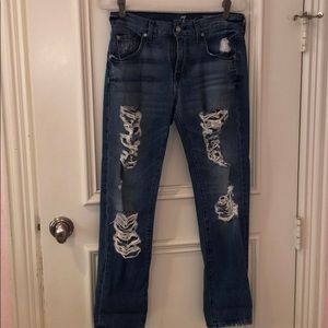 Distressed Denim Jeans